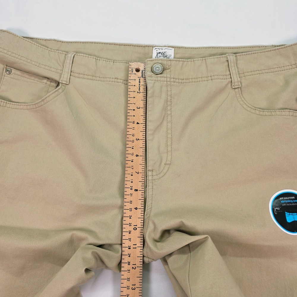 New Just My Size JMS Khaki Bermuda‎ Shorts 22W Slimming Panel Butterfly Pockets - Picture 4 of 7